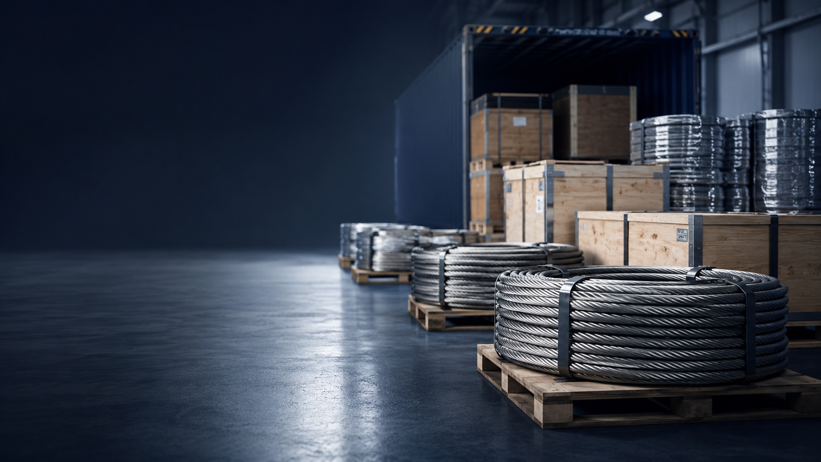 Stainless steel wire rope packaging and shipment preparation